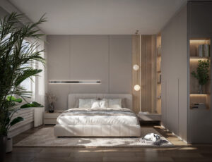 Image 3D réaliste d’un appartement lumineux avant construction, pour aider à se projeter
