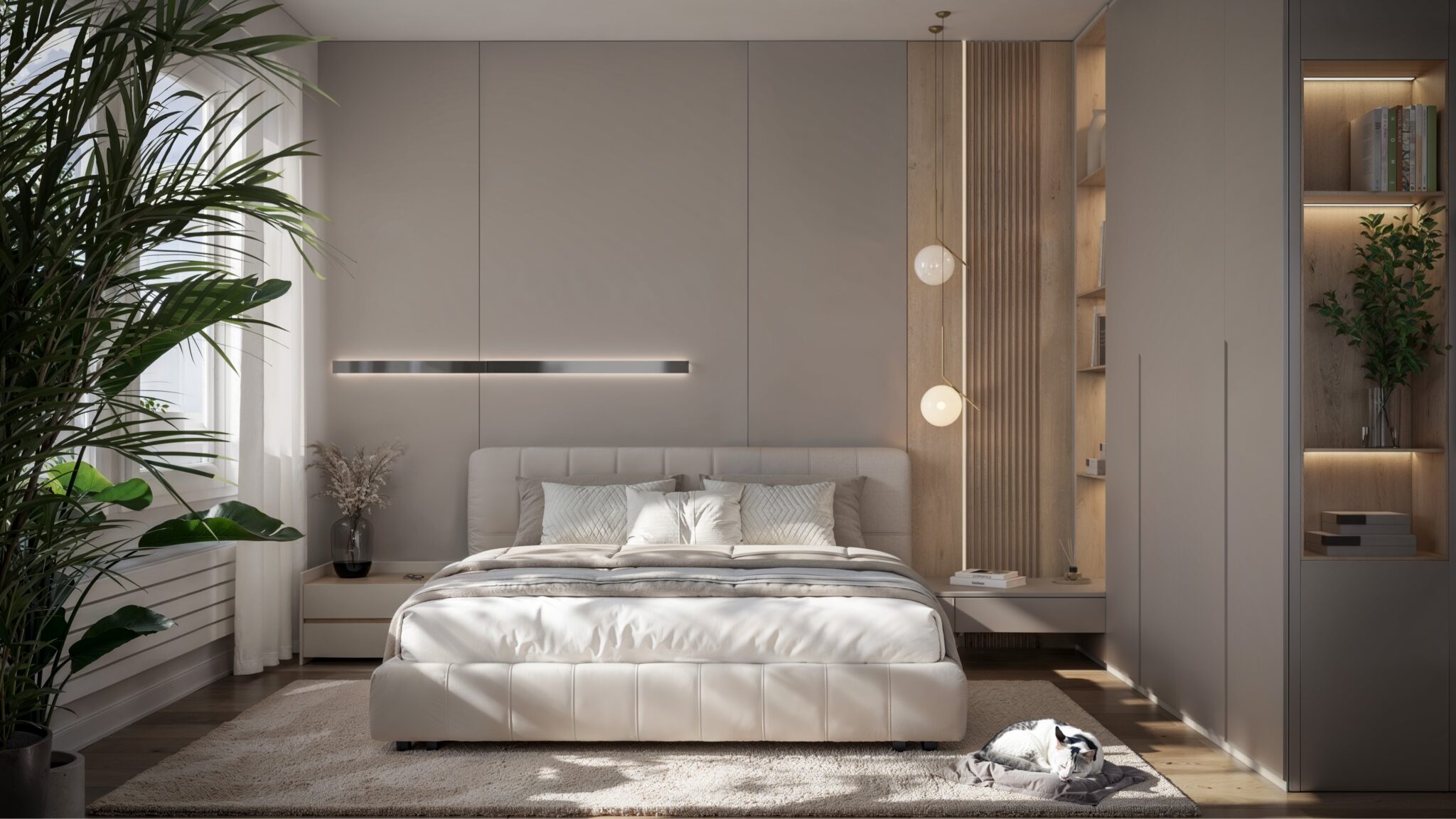 Image 3D réaliste intérieur d’une chambre - Montreux - visualisation architecturale par Archi’Biens