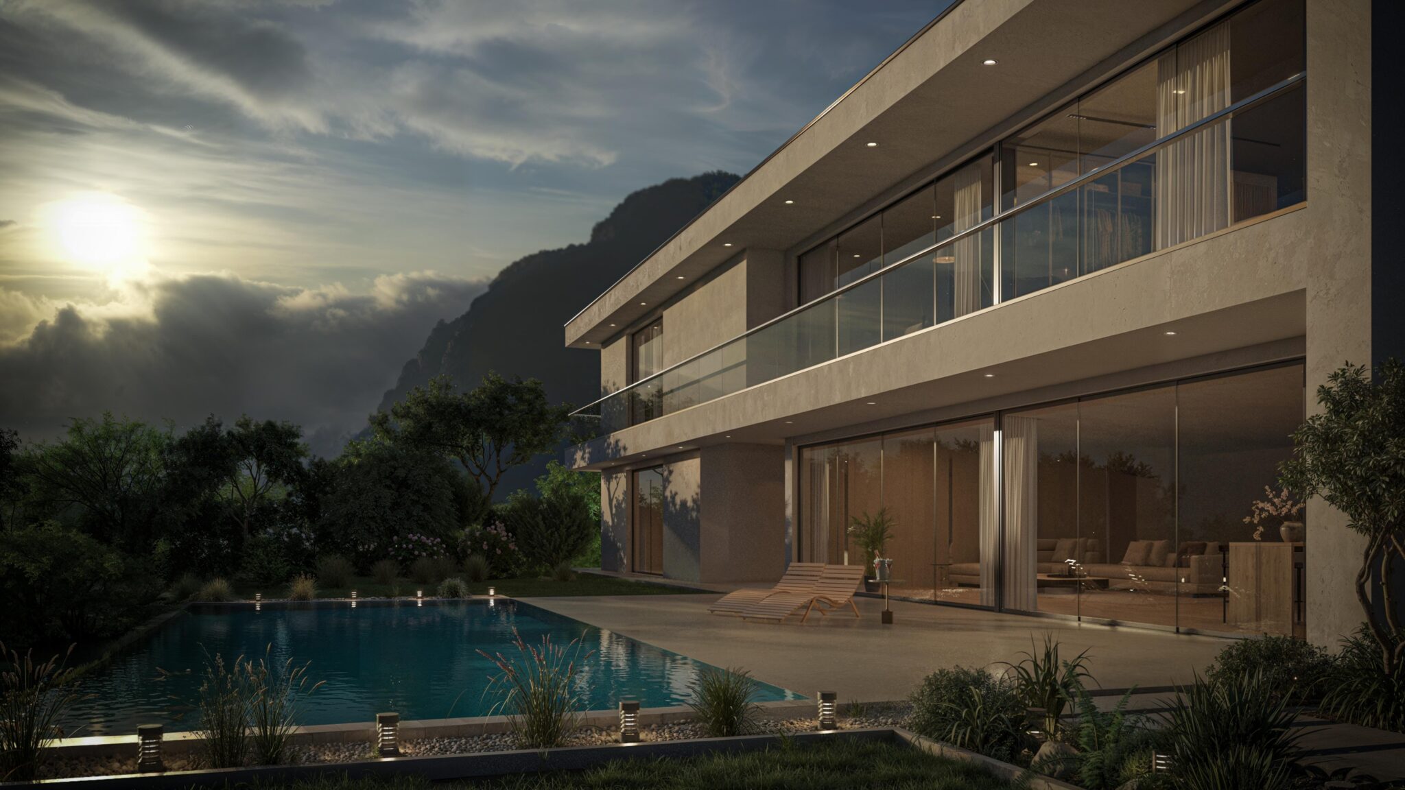Image 3D réaliste villa Suisse - visualisation architecturale par Archi’Biens