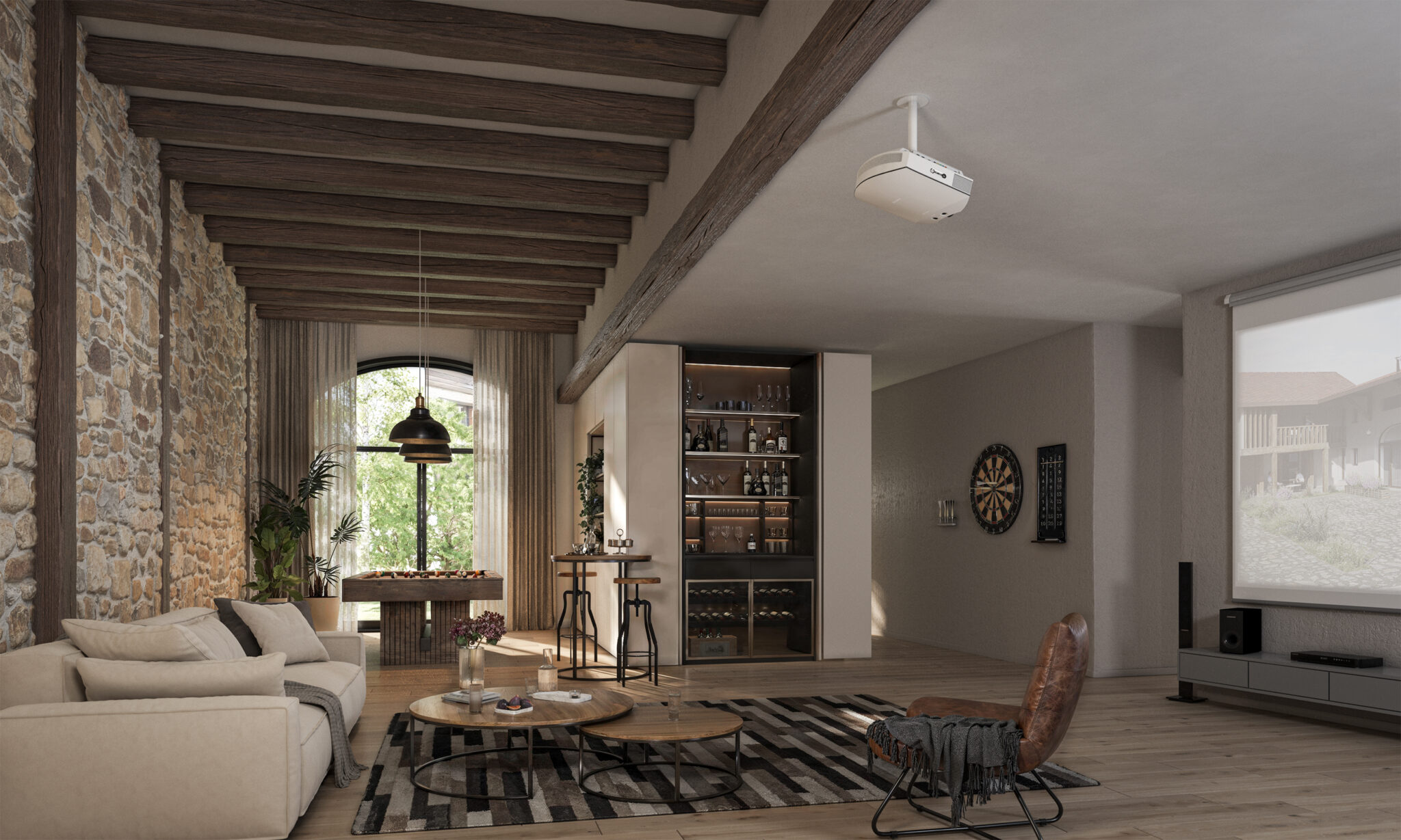 Rendu 3D intérieur d’un salon moderne - Montreux - visualisation architecturale par Archi’Biens